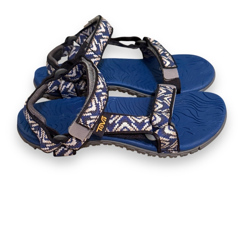 Teva Unisex Child T Hurricane 3 Sandals in Cement Squares Blue Mist Sz 13